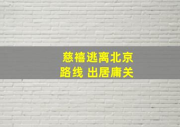 慈禧逃离北京路线 出居庸关